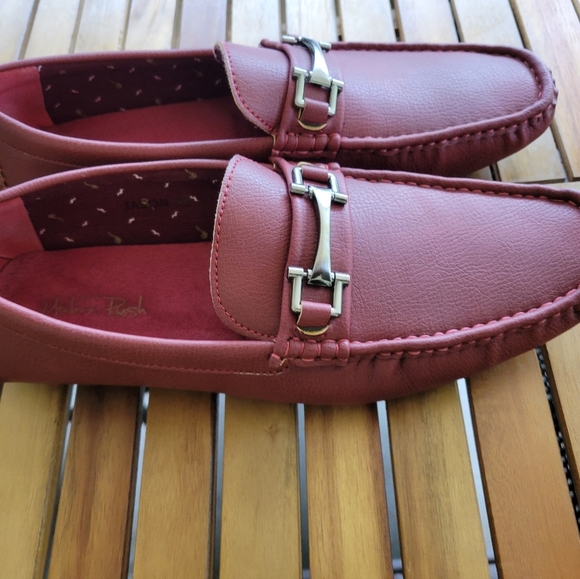 Men's Burgundy Loafers - Picture 3 of 12